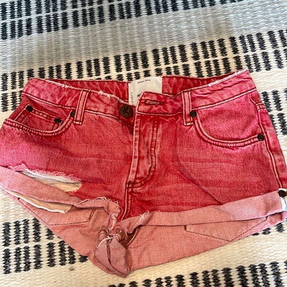 Red one teaspoon bandits shorts. Size 24